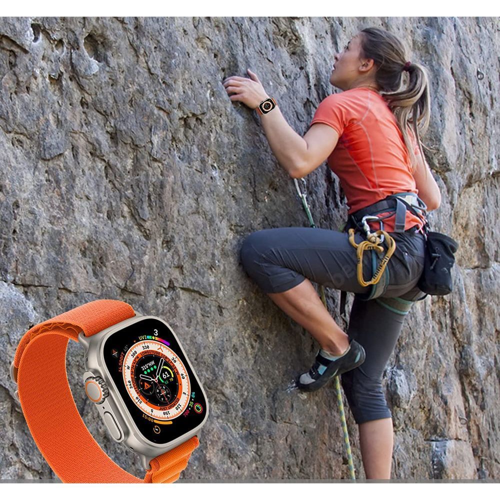 Tech-Protect Nylon Pro Strap for Apple Watch (42/44/45/49 mm), Titanium Olive