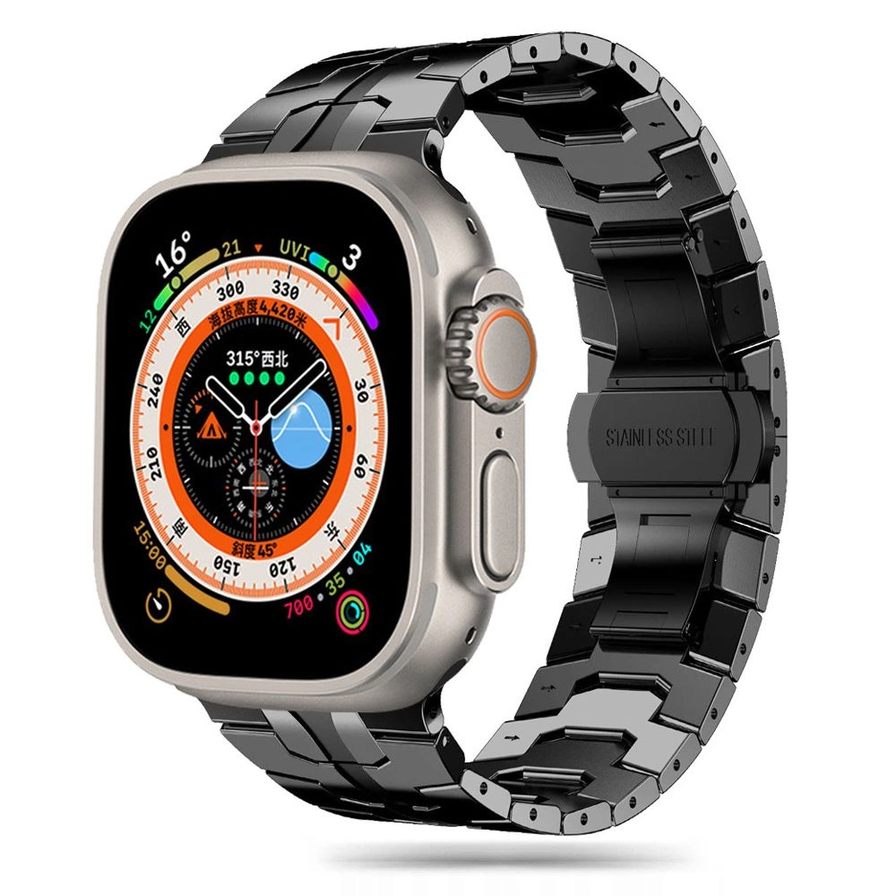 Tech-Protect nerūsējošā tērauda rokassprādze Apple Watch 4 / 5 6 7 8 9 SE Ultra 1 2 (42/44/45/49 mm) - Melna |...