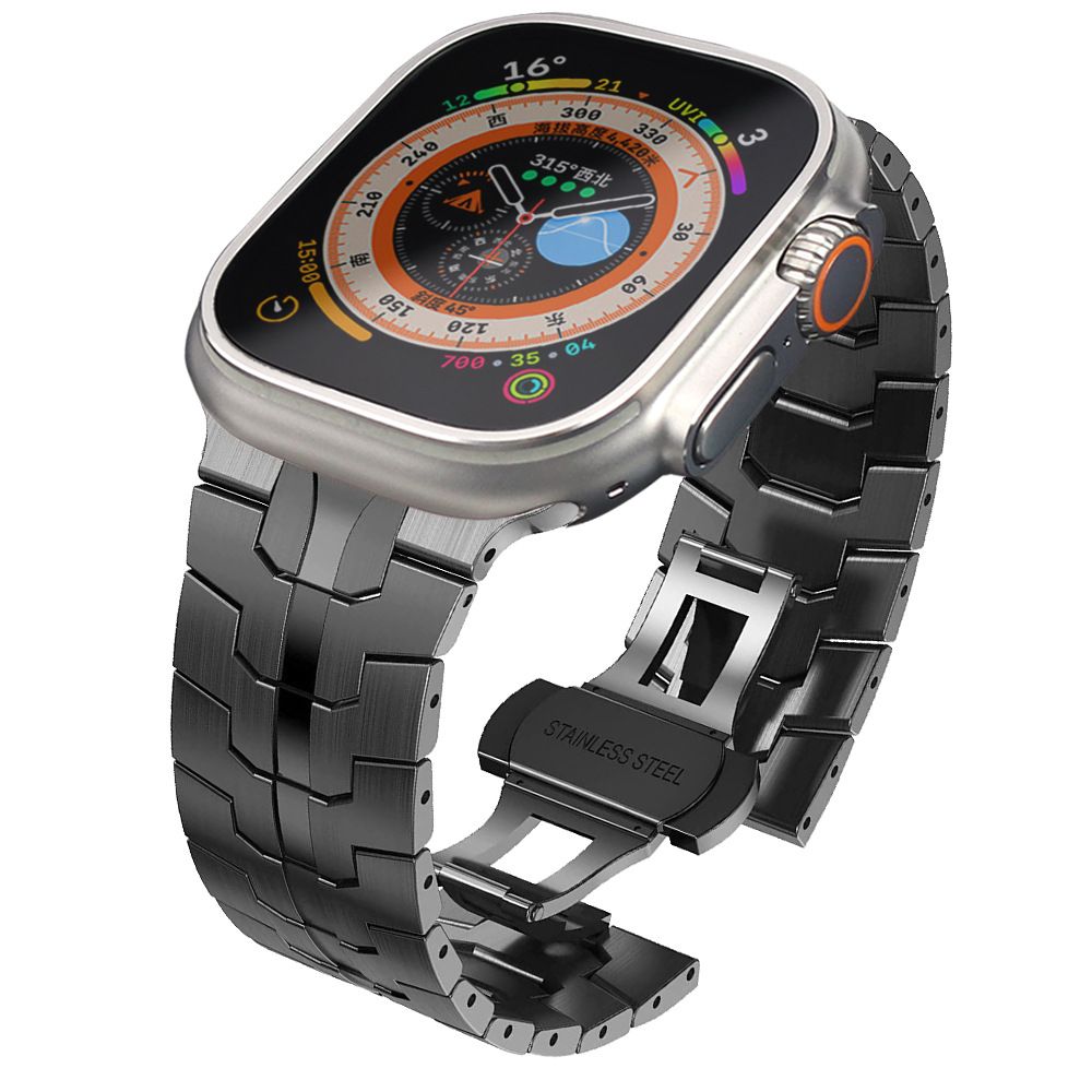Tech-Protect nerūsējošā tērauda rokassprādze Apple Watch 4 / 5 6 7 8 9 SE Ultra 1 2 (42/44/45/49 mm) - Melna |...