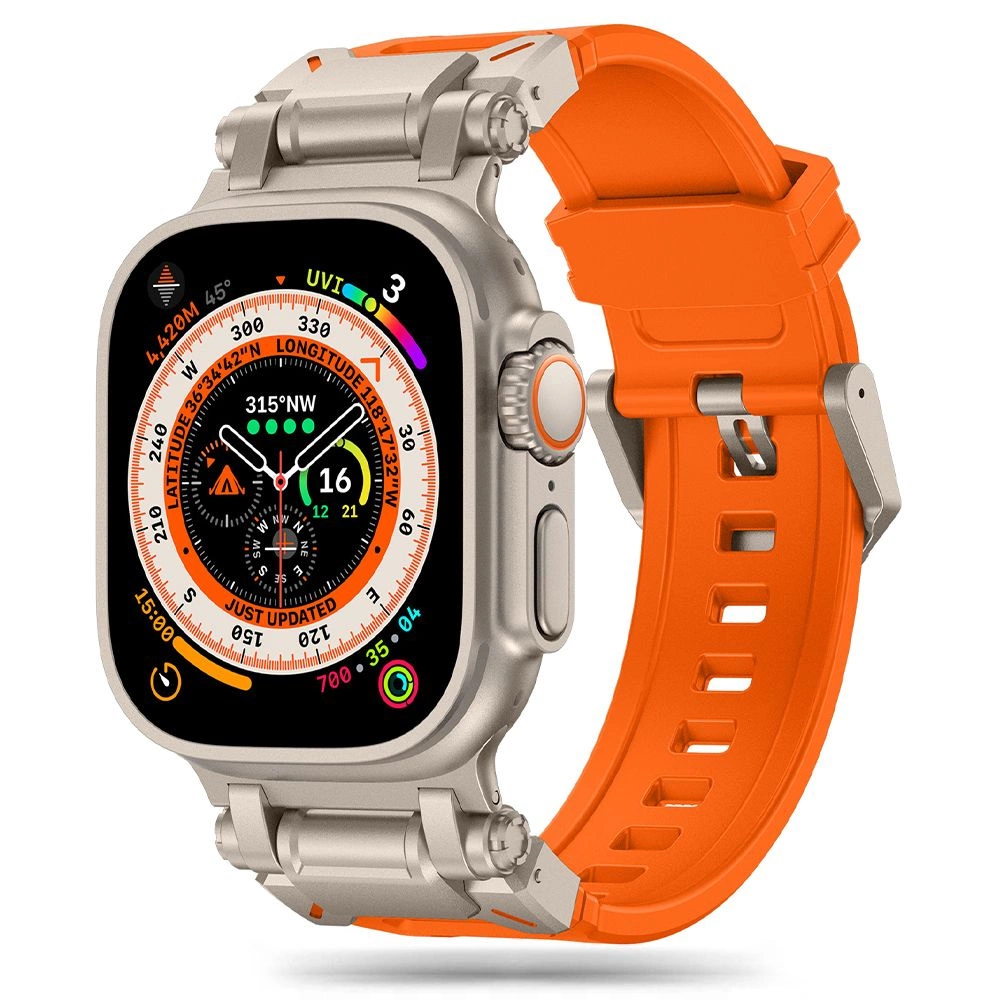 Tech-Protect Delta Pro siksniņa Apple Watch 4 / 5 6 7 8 9 SE Ultra 1 2 (42/44/45/49 mm) - Titāna oranžā krāsā |...
