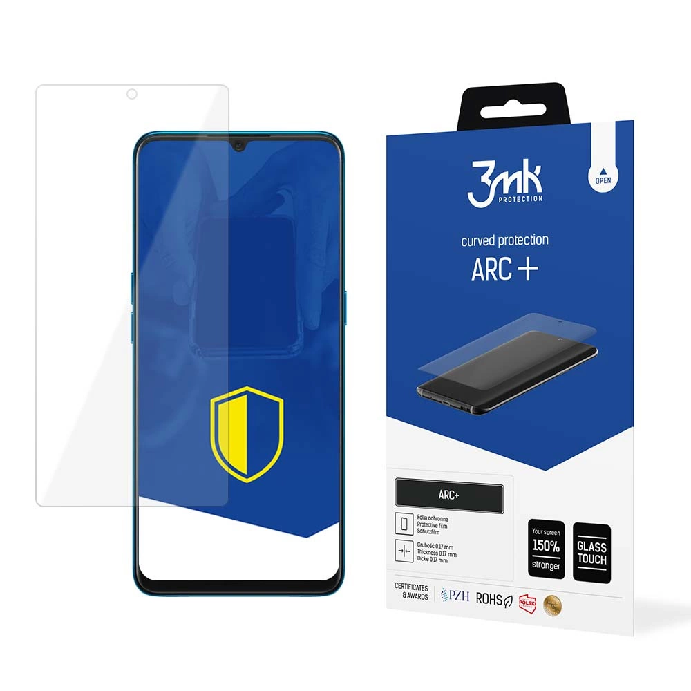 Oppo A91 Защитная Пленка на Экран | 3MK ARC+ Protective Film Rounded Fullscreen Protector