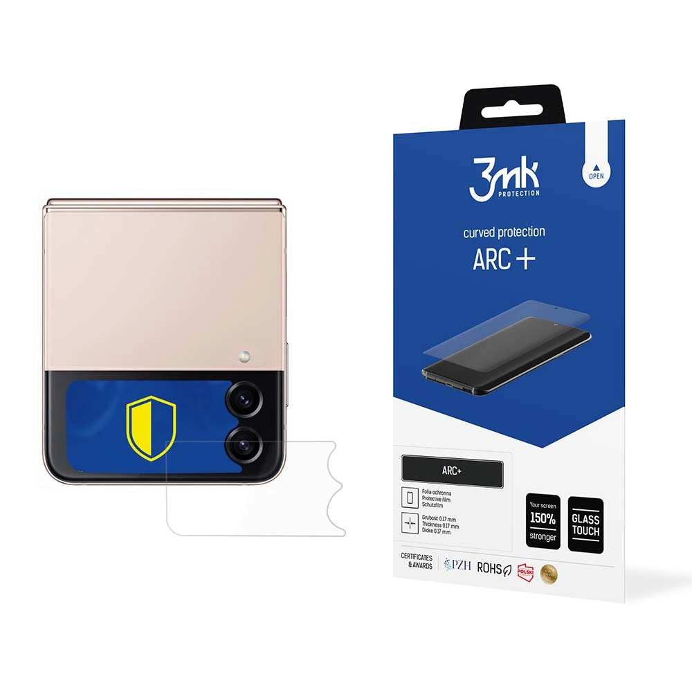 Samsung Galaxy Z Flip 4 (front) Aizsargplēve uz Visu Ekrānu | 3MK ARC+ Protective Film Rounded Fullscreen Protector