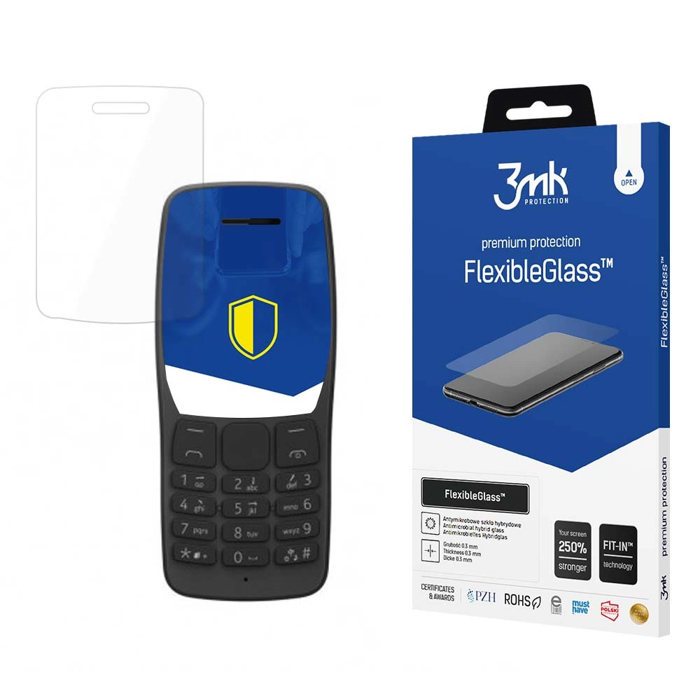 Nokia 110 3MK Flexibleglass Lokāms Aizsargstikls | Tempered Glass Screen Protector