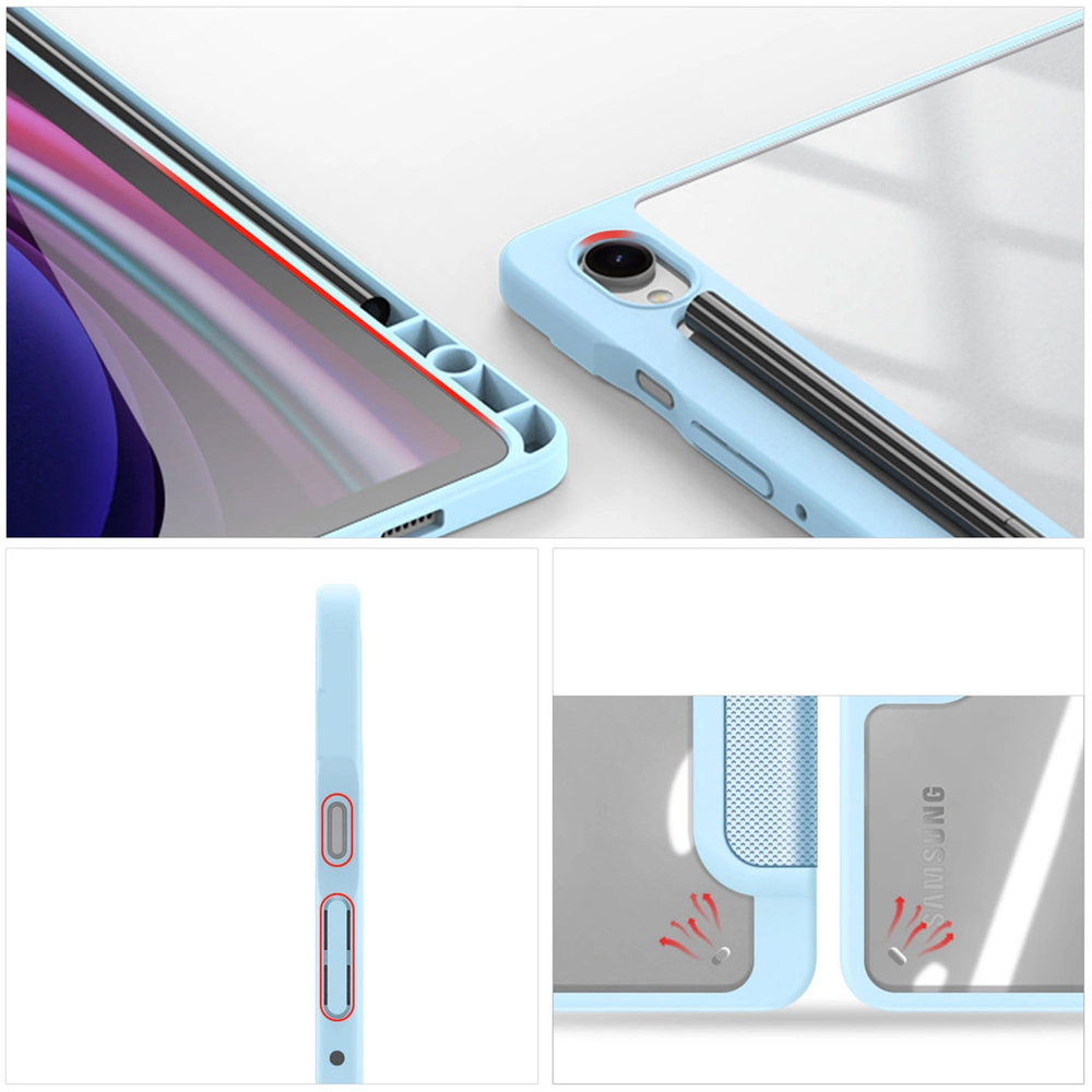 Samsung Galaxy Tab S9 FE 10.9\'\' (SM-X510 / X516B) Dux Ducis Toby Smart Book Cover Case, Blue | Чехол...