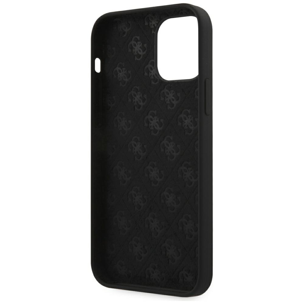 Guess GUHCP12SLSLMGBK iPhone 12 mini 5.4" black/black hardcase Silicone Script Gold Logo