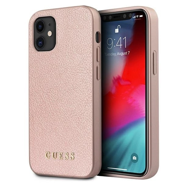 Guess GUHCP12SIGLRG iPhone 12 mini 5,4" rozā zelta/rozā zelta cietais futrālis Iridescent | 5.4" rose...