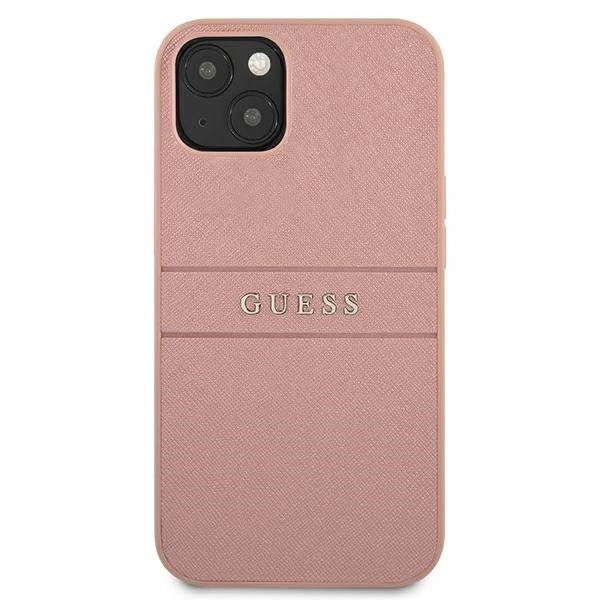Guess GUHCP13SPSASBPI iPhone 13 mini 5,4" rozā/rozā cietais futrālis Saffiano Stripe | 5.4" pink/pink...