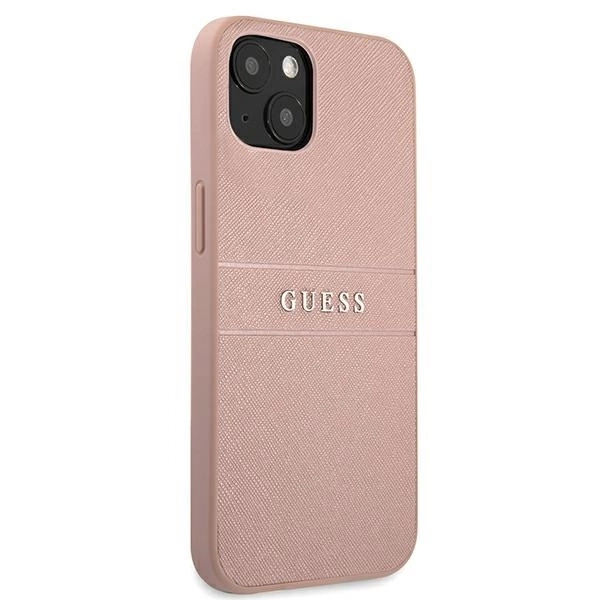 Guess GUHCP13SPSASBPI iPhone 13 mini 5,4" rozā/rozā cietais futrālis Saffiano Stripe | 5.4" pink/pink...