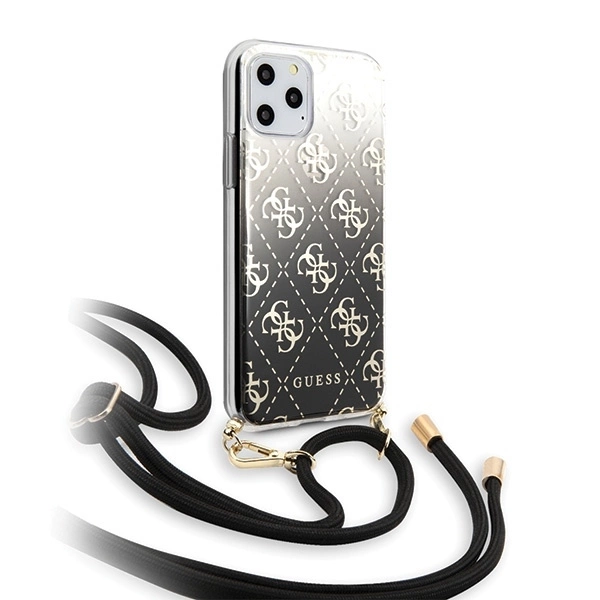 Guess GUHCN65WO4GBK iPhone 11 Pro Max melns/melns cietais futrālis 4G Gradients | black/black hard case Gradient