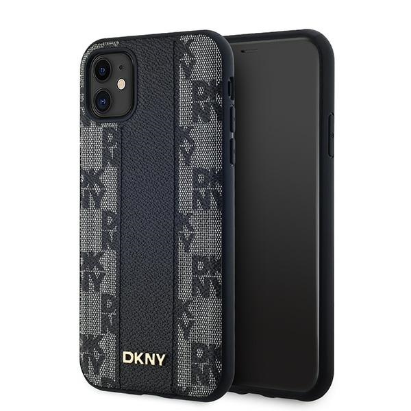 Чехол Dkny для iPhone 11 / XR Leather Checkered Mono Pattern MagSafe, черный