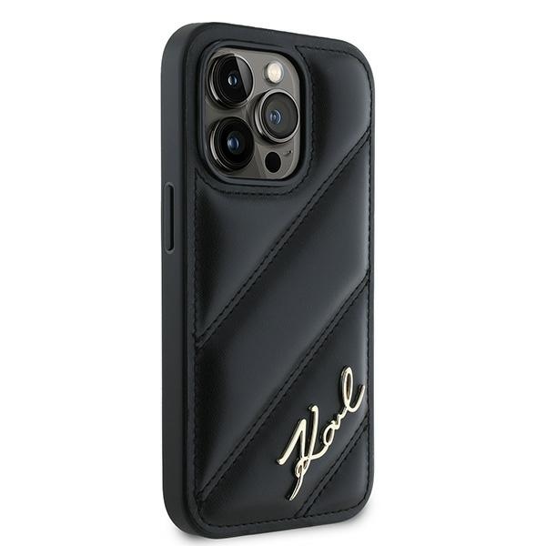 Apple iPhone 14 Pro Max 6.7\'\' Karl Lagerfeld Diagonal Quilted Script Cover Case, Black | Чехол Кейс...