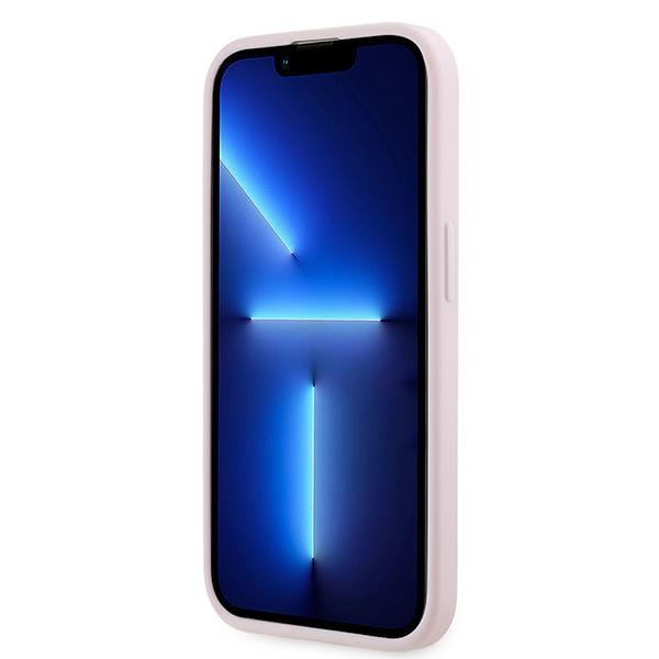 Karl Lagerfeld iPhone 14 Pro Max vāciņš Diagonal Quilted Script, rozā