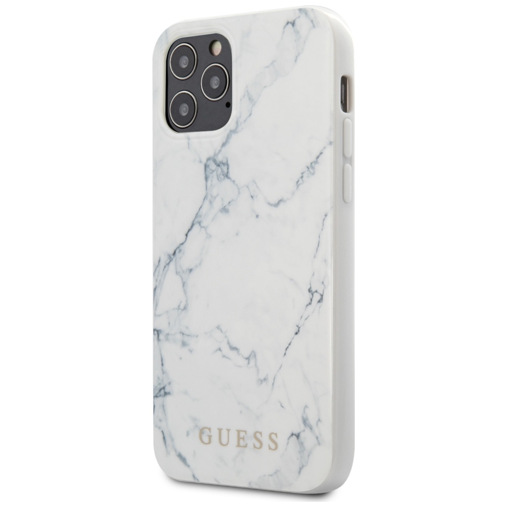 Guess GUHCP12LPCUMAWH iPhone 12 Pro Max 6,7\\\" balts cietais futrālis Marmors | white hardcase Marble