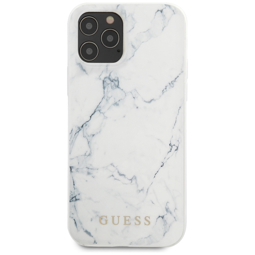 Guess GUHCP12LPCUMAWH iPhone 12 Pro Max 6,7\\\" balts cietais futrālis Marmors | white hardcase Marble