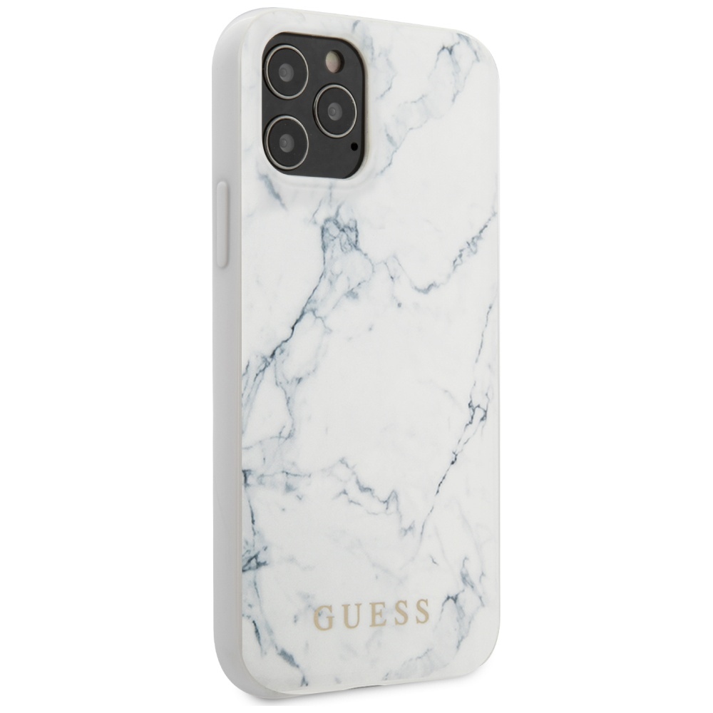 Guess GUHCP12LPCUMAWH iPhone 12 Pro Max 6,7\\\" balts cietais futrālis Marmors | white hardcase Marble