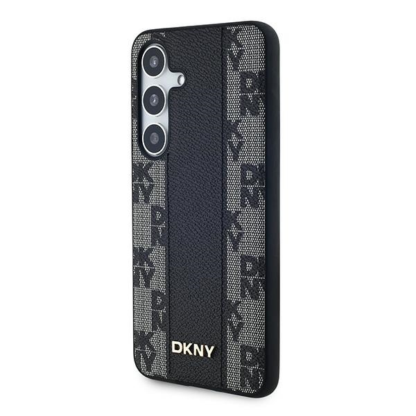 Dkny Samsung Galaxy S24+ Case Leather Checkered Mono Pattern MagSafe, Black