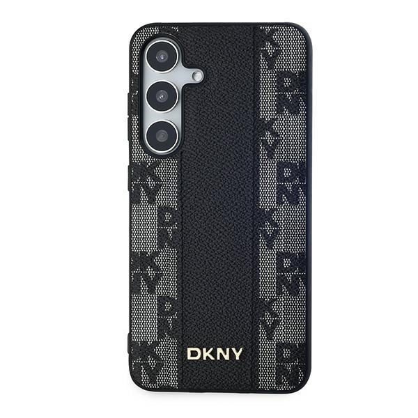 Dkny Samsung Galaxy S24+ Case Leather Checkered Mono Pattern MagSafe, Black