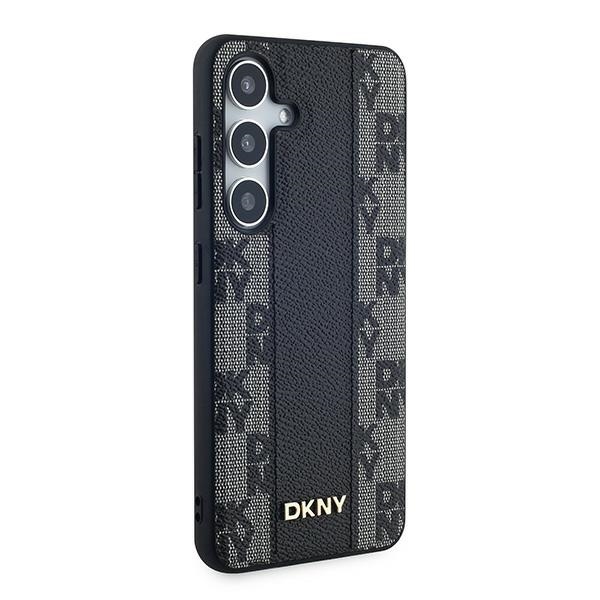 Dkny Samsung Galaxy S24+ Case Leather Checkered Mono Pattern MagSafe, Black