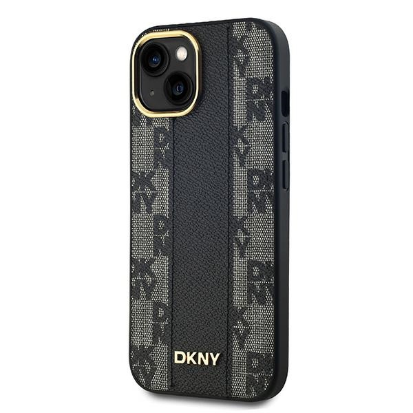 Чехол Dkny для iPhone 15 / 14 / 13 Leather Checkered Mono Pattern MagSafe, черный