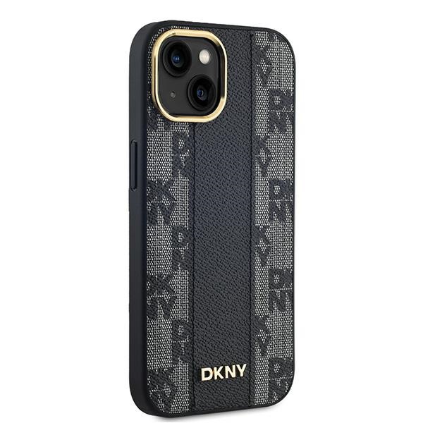 Чехол Dkny для iPhone 15 / 14 / 13 Leather Checkered Mono Pattern MagSafe, черный