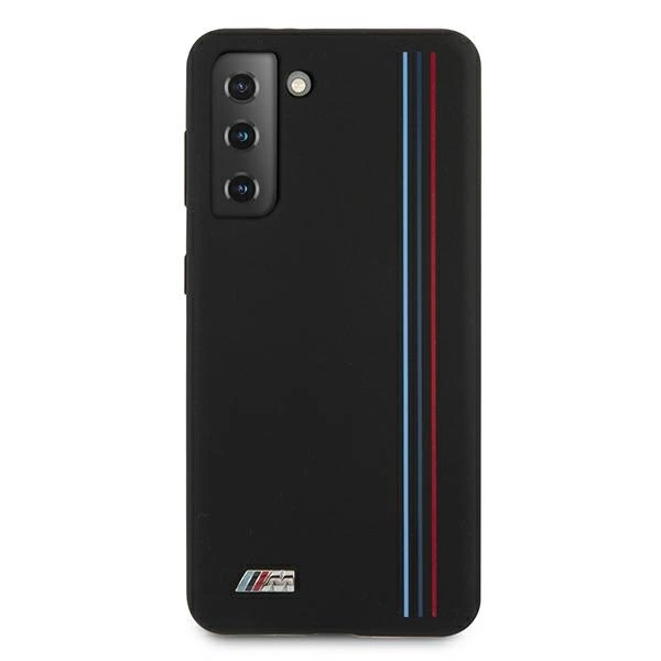 чехол-накладка BMW BMHCS21SSIVTBK S21 G991 черный Силиконовые полосы M Collection