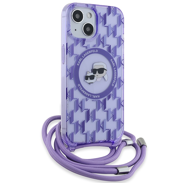 Karl Lagerfeld iPhone 15 / 14 / 13 Case IML Crossbody Monogram, Purple