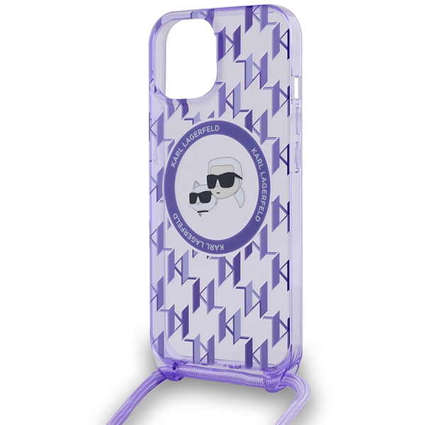 Karl Lagerfeld iPhone 15 / 14 / 13 Case IML Crossbody Monogram, Purple