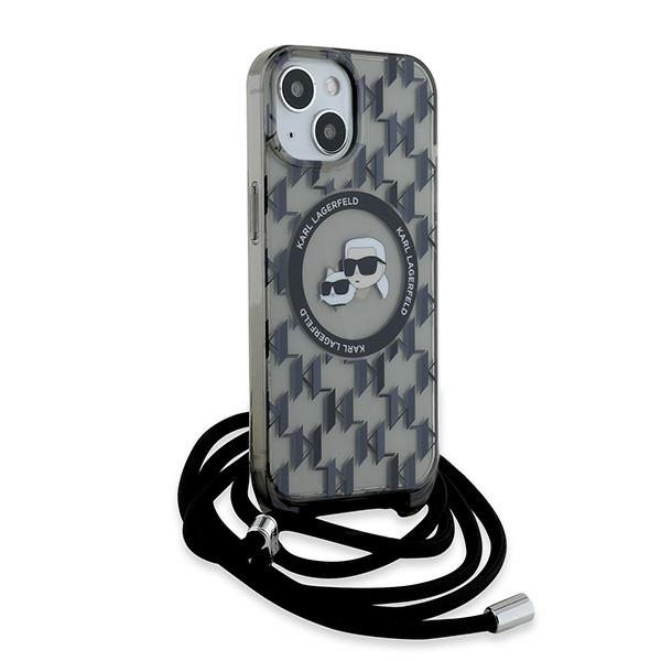 Karl Lagerfeld iPhone 15 / 14 / 13 vāciņš IML Crossbody Monogram, melns