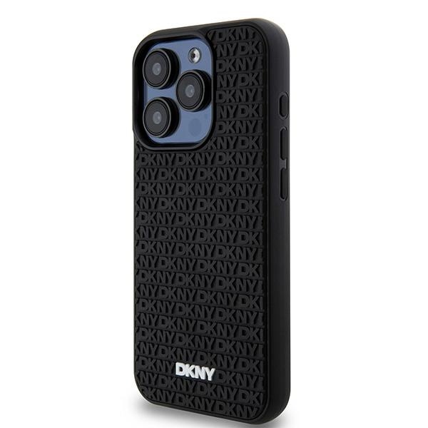 Чехол DKNY для iPhone 15 Pro Max 3D Rubber Repeat Pattern, черный
