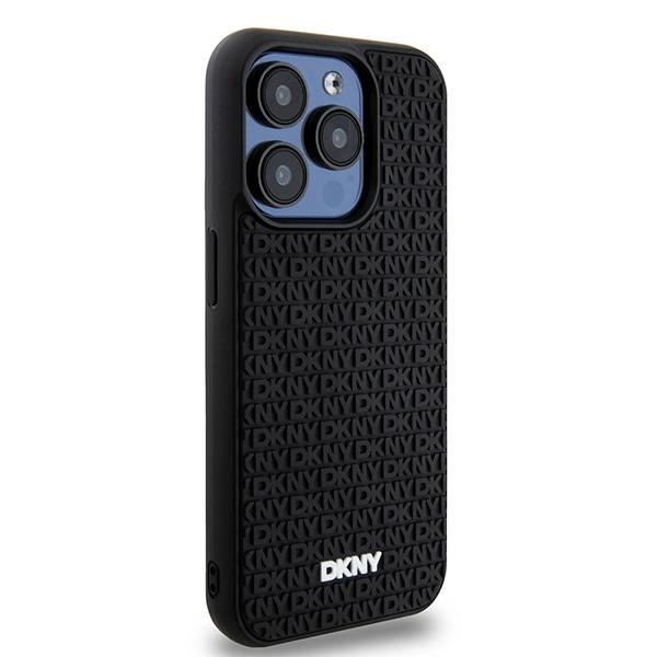 Чехол DKNY для iPhone 15 Pro Max 3D Rubber Repeat Pattern, черный