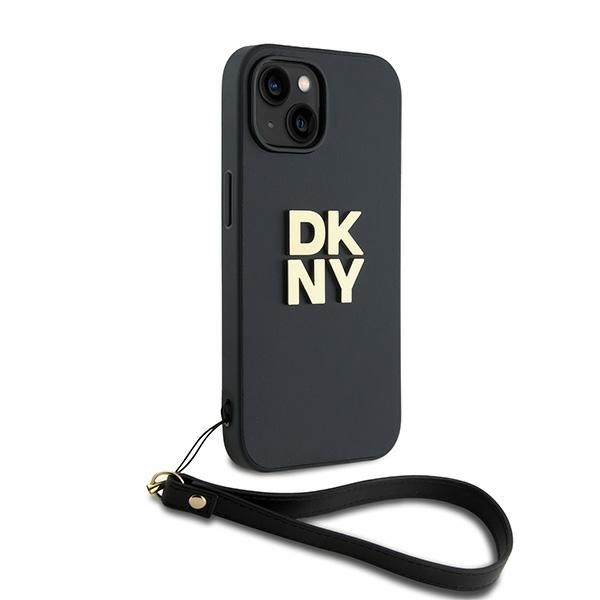 DKNY iPhone 15 Plus vāciņš Wrist Strap Stock Logo, melns