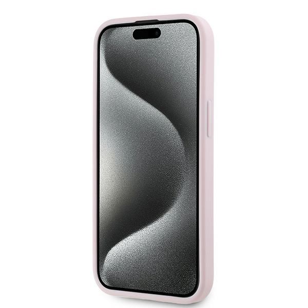 Karl Lagerfeld iPhone 15 Plus / 14 Plus Case Diagonal Quilted Script, Pink