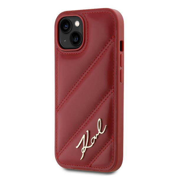 Чехол Karl Lagerfeld для iPhone 15 / 14 / 13 Diagonal Quilted Script, красный