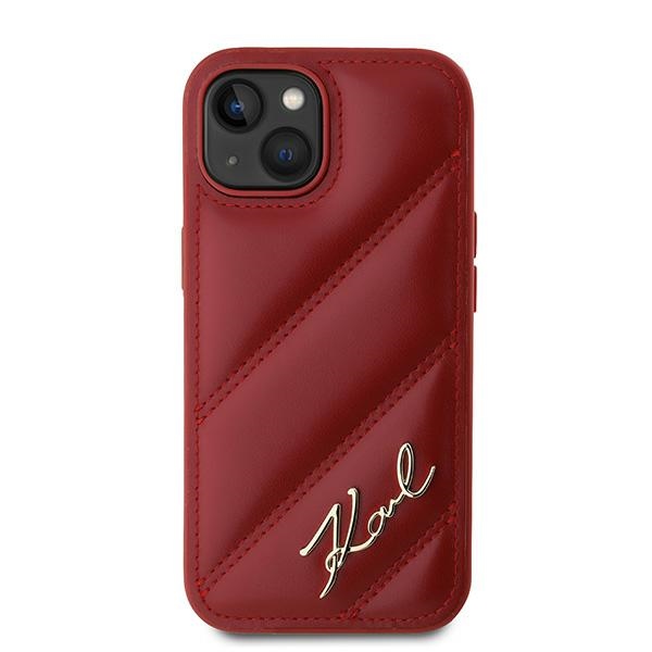Чехол Karl Lagerfeld для iPhone 15 / 14 / 13 Diagonal Quilted Script, красный