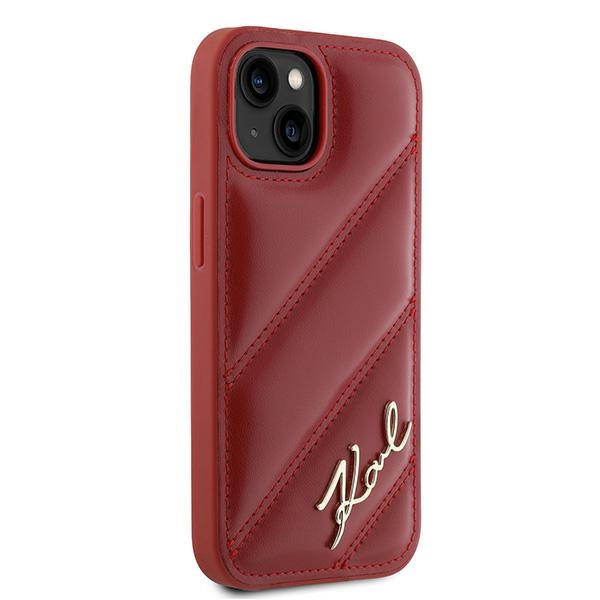 Чехол Karl Lagerfeld для iPhone 15 / 14 / 13 Diagonal Quilted Script, красный