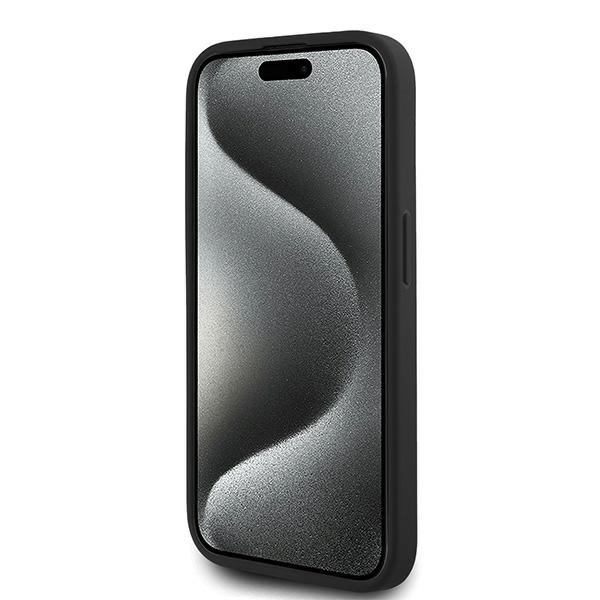 Karl Lagerfeld iPhone 15 Pro Max vāciņš Diagonal Quilted Script, melns