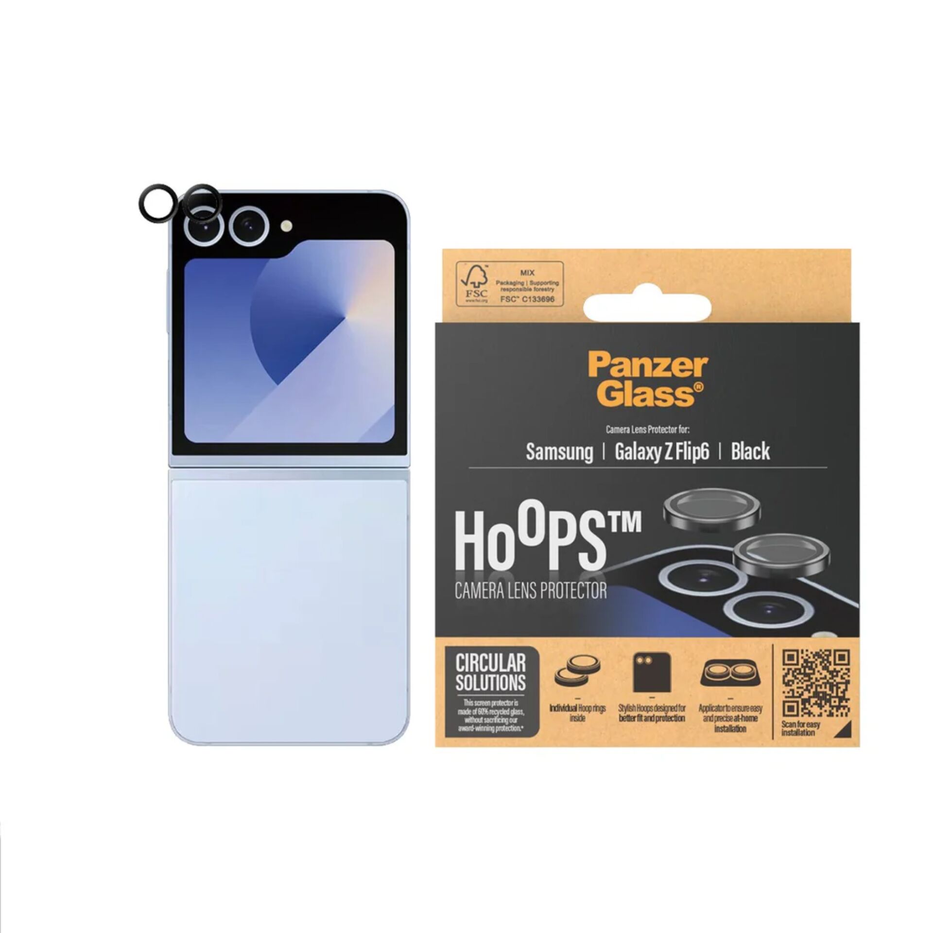 Защитное стекло для камеры PanzerGlass Hoops Samsung Galaxy Z Flip6, черное