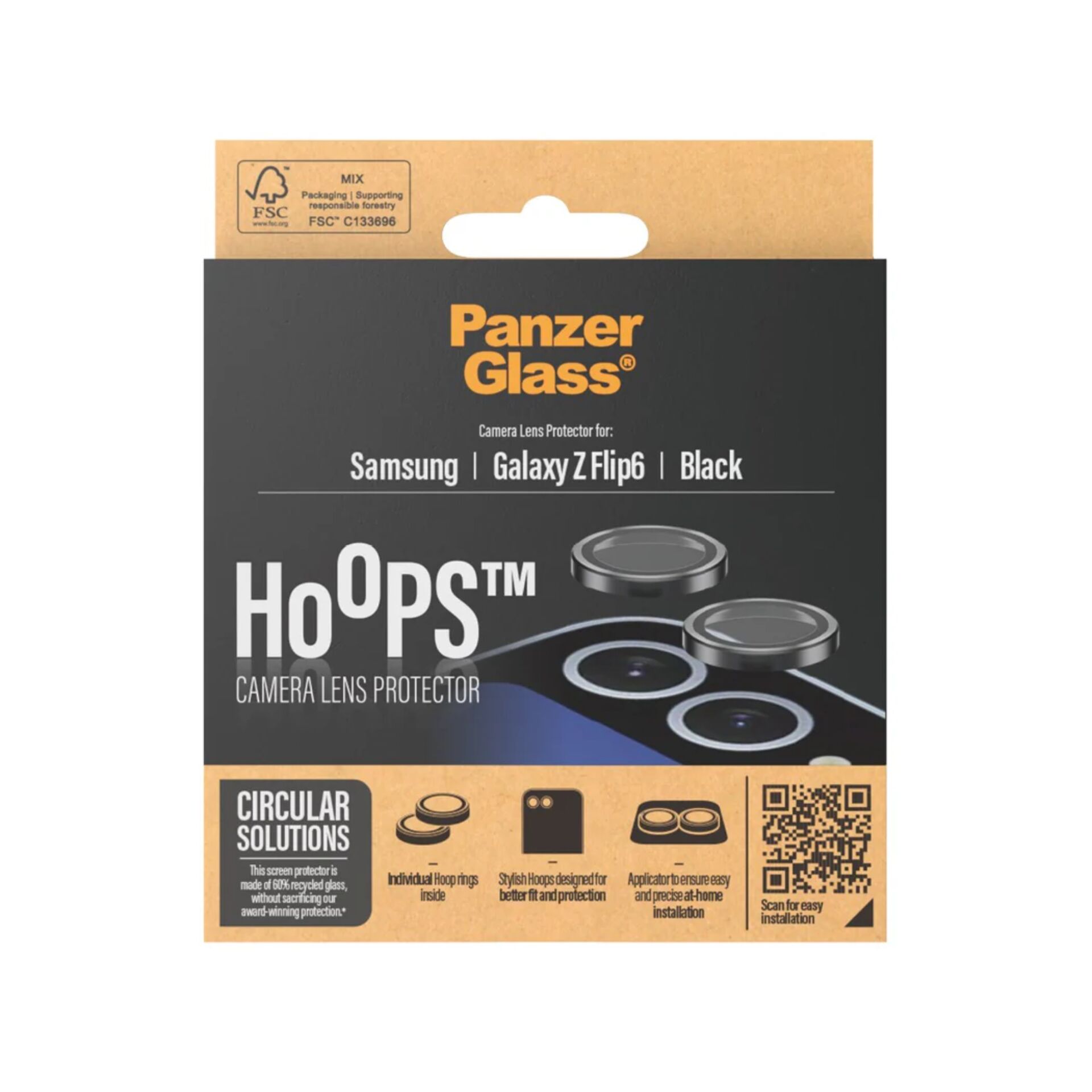 Защитное стекло для камеры PanzerGlass Hoops Samsung Galaxy Z Flip6, черное