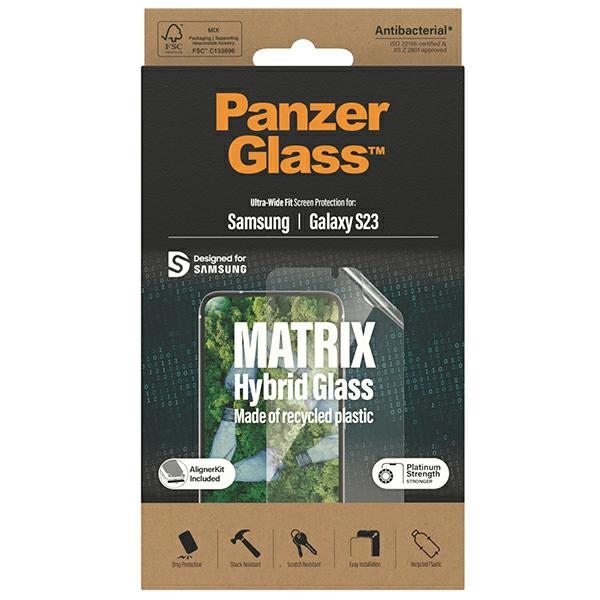Гибридное стекло PanzerGlass Matrix с позиционером для Samsung Galaxy S23