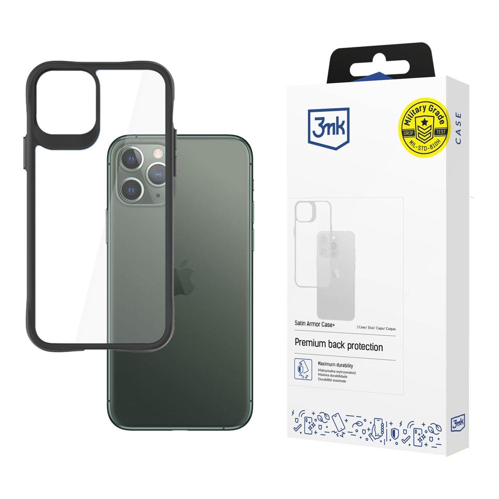Apple iPhone 11 Pro Max 6.5'' 3MK Satin Armor Case+ Case Cover, Transparent | Чехол Кейс Бампер...