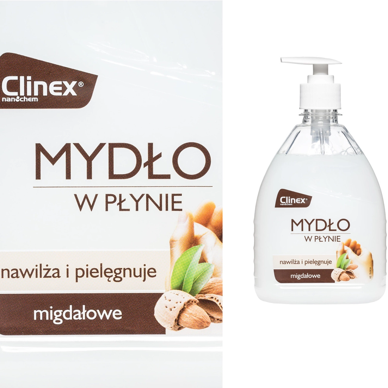 Mitrinošas šķidrās ziepes ar mandeļu smaržu CLINEX 500ML | Moisturizing liquid hand soap with almond scent