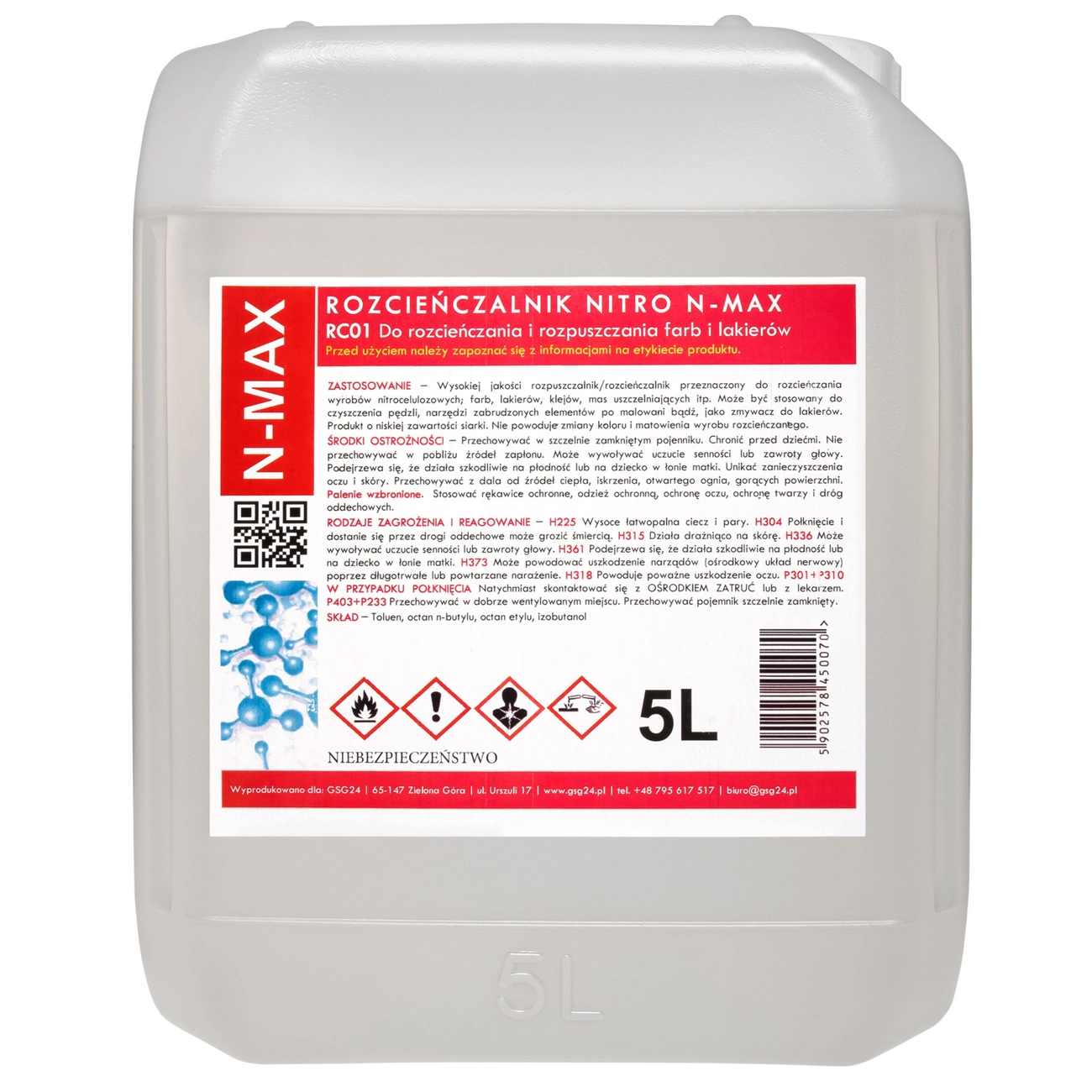 NITRO RC-01 N-MAX 5L atšķaidītājs šķīdinātājs | thinner solvent