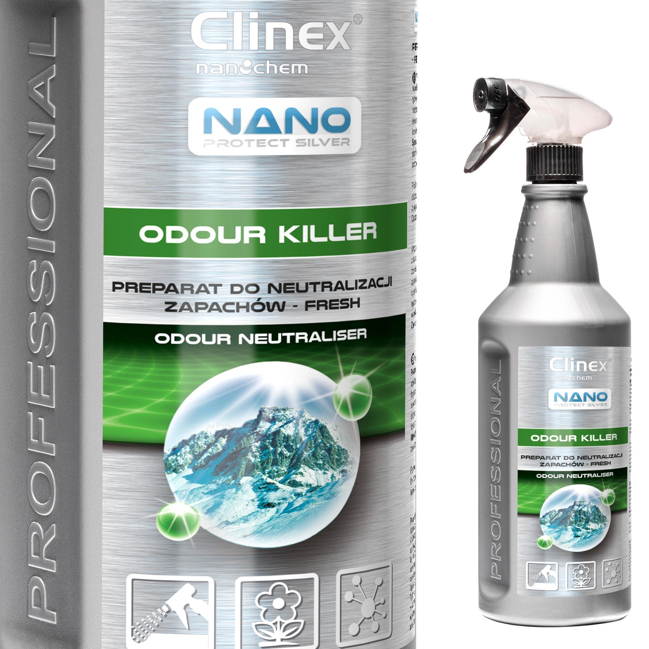 Gaisa atsvaidzinātājs smaku neitralizēšanai CLINEX Nano Protect Silver Odor Killer - svaigs 1L | Air freshener for...