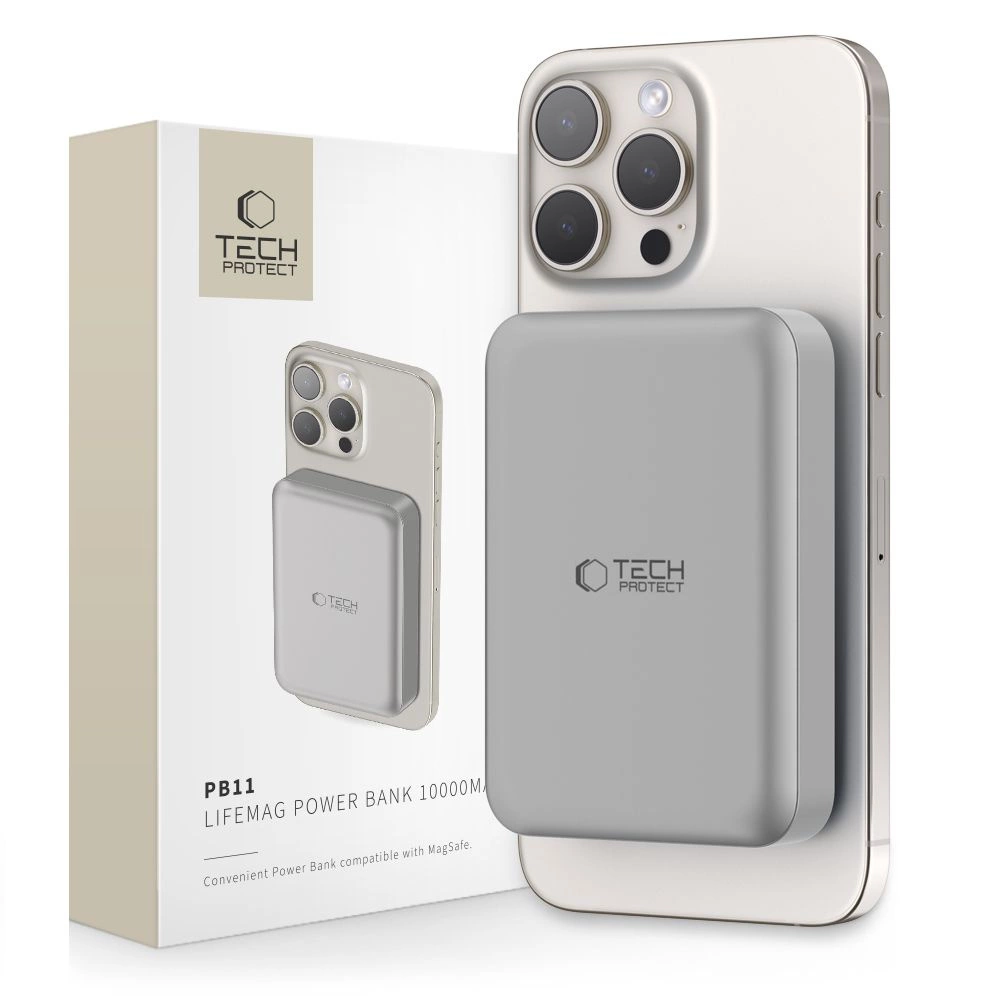 Tech-Protect PB11 LifeMag MagSafe 10000 mAh powerbank - титан
