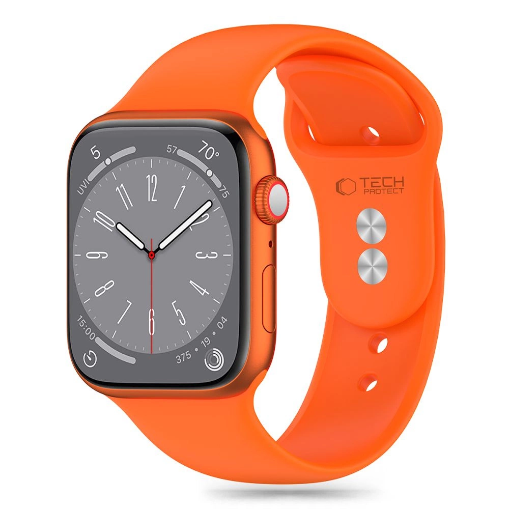 Tech-Protect silikona siksniņa Apple Watch 4 / 5 6 7 8 9 SE ULTRA 1 2 (42 44 45 49 mm) - oranža | Silicone Strap for...