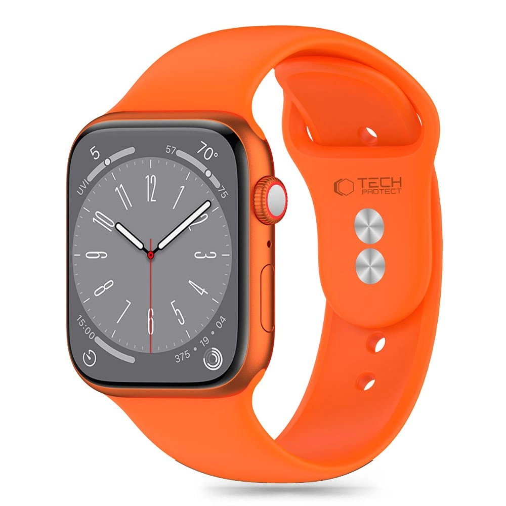 Tech-Protect silikona siksniņa Apple Watch 4 / 5 6 7 8 9 SE (38 40 41 mm) - oranža | Silicone Strap for orange