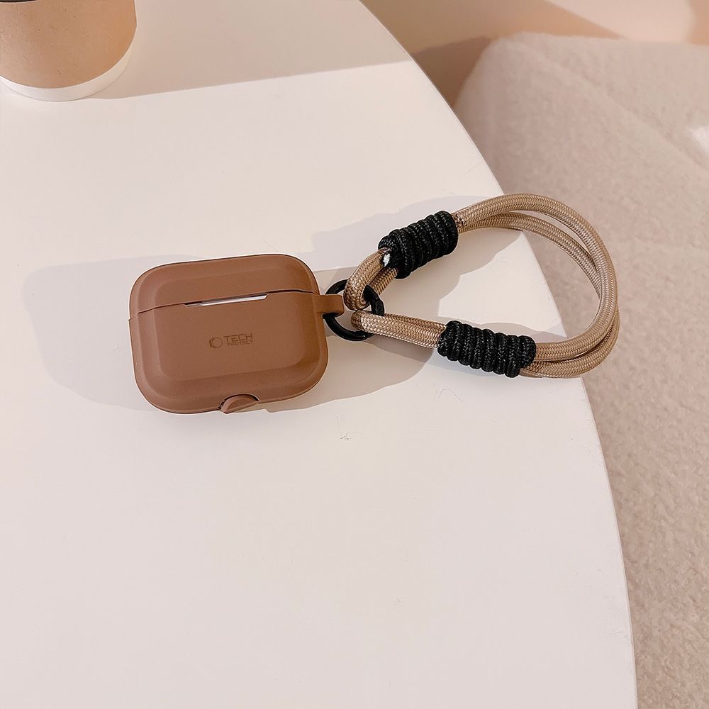 Tech-Protect Apple AirPods Pro 1 / 2 maciņš Silicone Rope, brūns