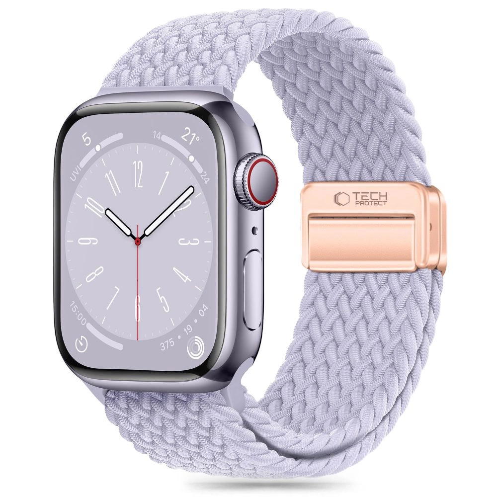 Tech-Protect neilona siksniņa Apple Watch 4 / 5 6 7 8 9 SE Ultra 1 2 (42 44 45 49 mm) - violeta krāsā | Nylonmag...