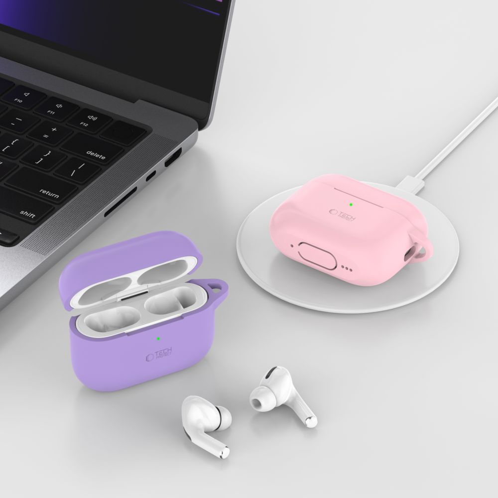 Tech-Protect Apple AirPods Pro 1 / 2 maciņš Silicone Hook, melns