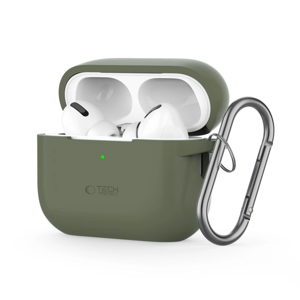 Силиконовый чехол-крючок Tech-Protect для Apple AirPods Pro 1 / 2 - зеленый